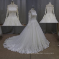 off Shoulder Long Sleeve Ivory Heavy Beading Bridal Gown